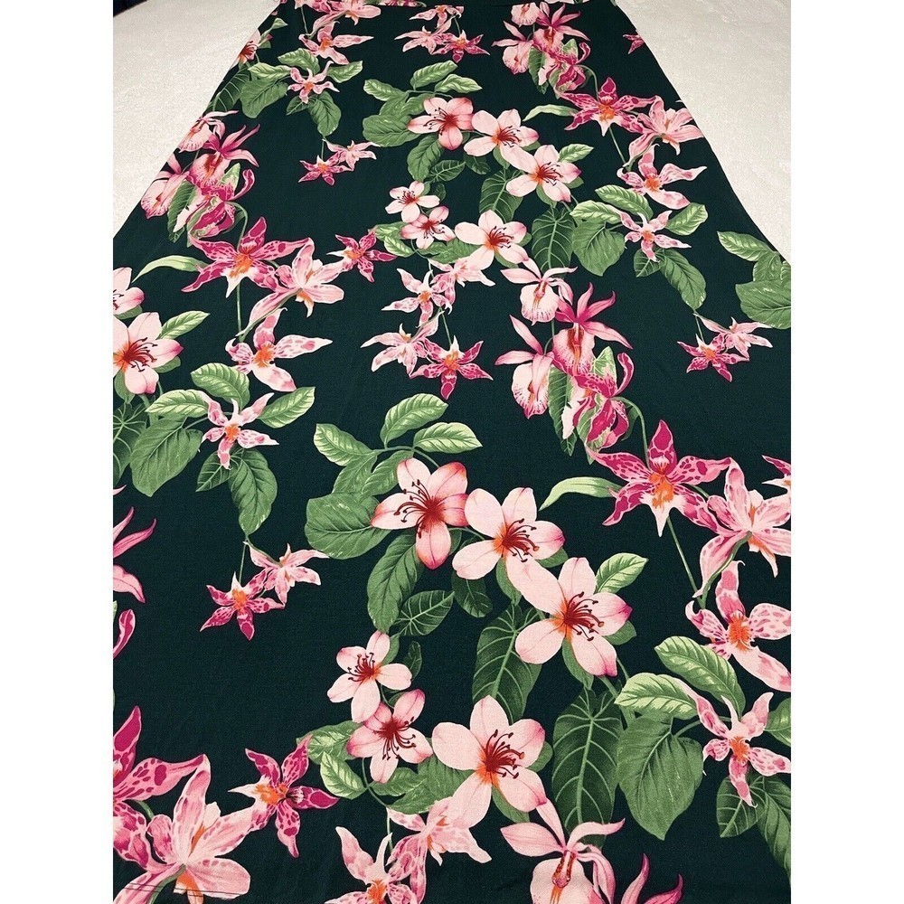 Tommy Bahama Skirt size Medium Hawaiian Tropical Floral Print Stretch Maxi LONG! - Picture 7 of 12